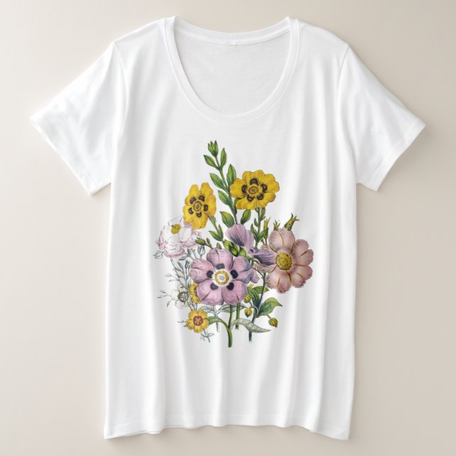 Rockroses Plus Size T-Shirt (Design Front)