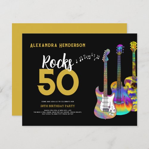 Rocks 50 Guitar 50th birthday party 
