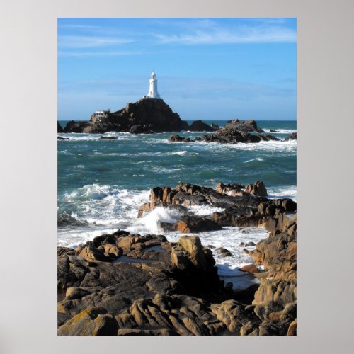 Rocks and Corbiere lighthouse Jersey Poster