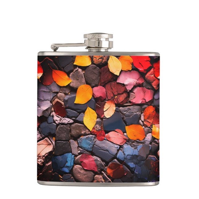 Rocks and Leaves Flask (Front)