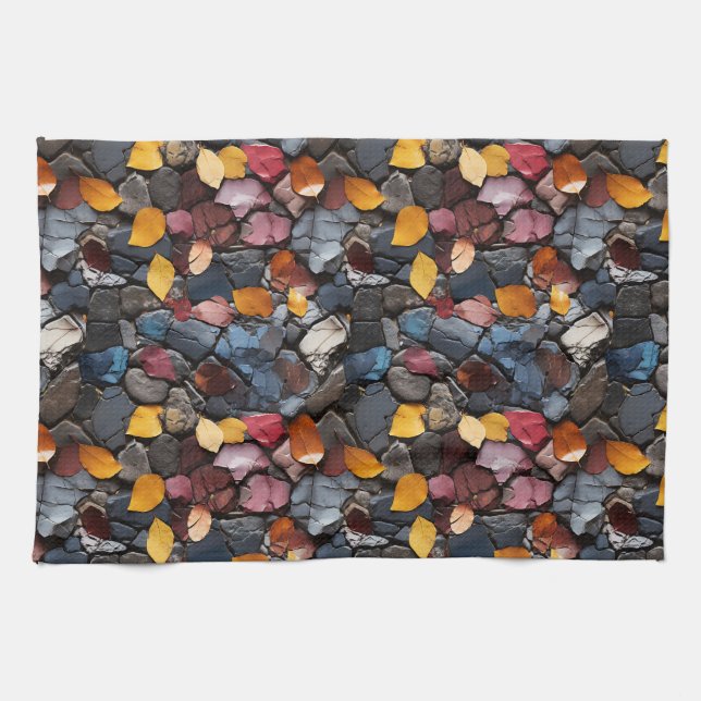 Rocks and Leaves Kitchen Towel (Horizontal)