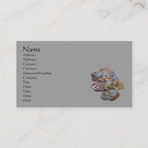 Rocks And Minerals Business Card