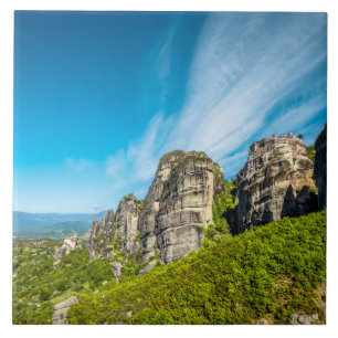 Rocks and Monasteries of Meteora Greece  Ceramic Tile