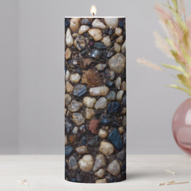 Rocks and Pebbles Pillar Candle (In Situ)