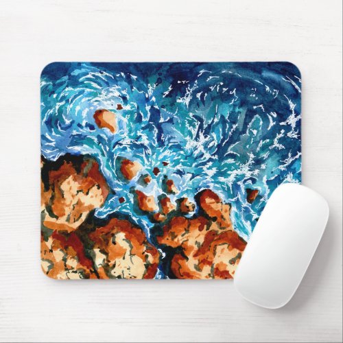Rocks and Waves Mouse Pad