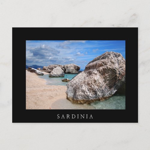Rocks at Cala Mariolu beach Sardinia black card