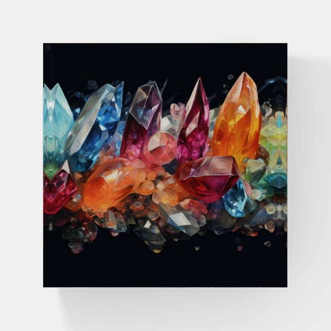 Rocks Gemstone Mineral Crystals Paperweight (Front)