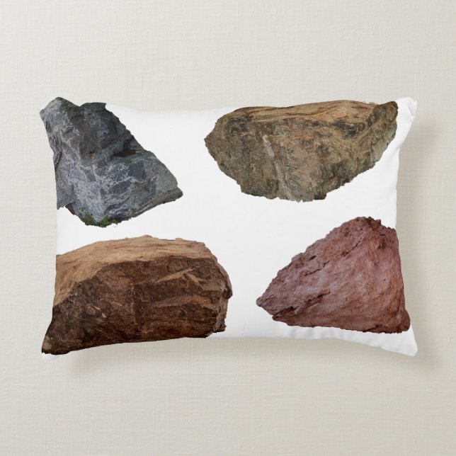 Rocks granite limestone stones accent pillow (Front)