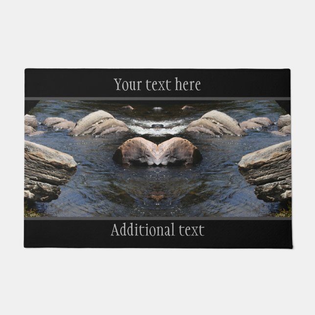Rocks In Stream Nature Personalized  Doormat (Front)