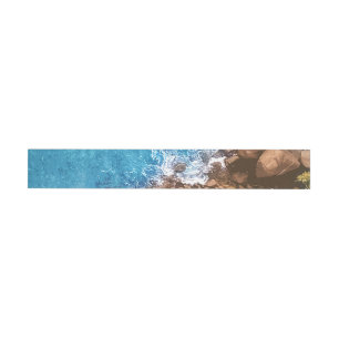 Rocks in the sea, above view 1 wrap around address label