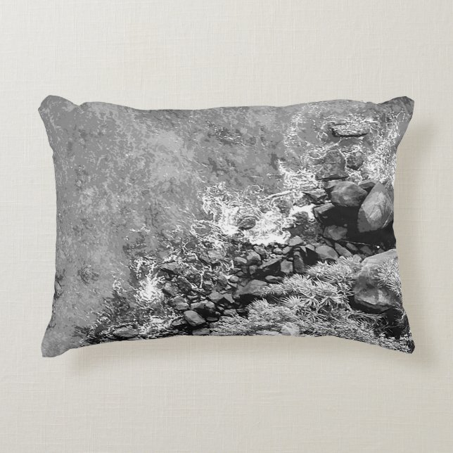Rocks in the sea, above view 2 accent pillow (Front)