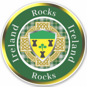 Rocks Irish Shield/Celtic Cross Personalized Sticker