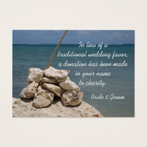 Rocks on Beach Wedding Charity Favor Card Business Card Template