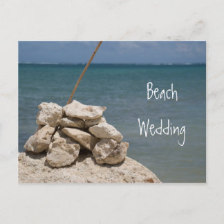 Rocks on Beach Wedding Save the Date Announcement Postcard