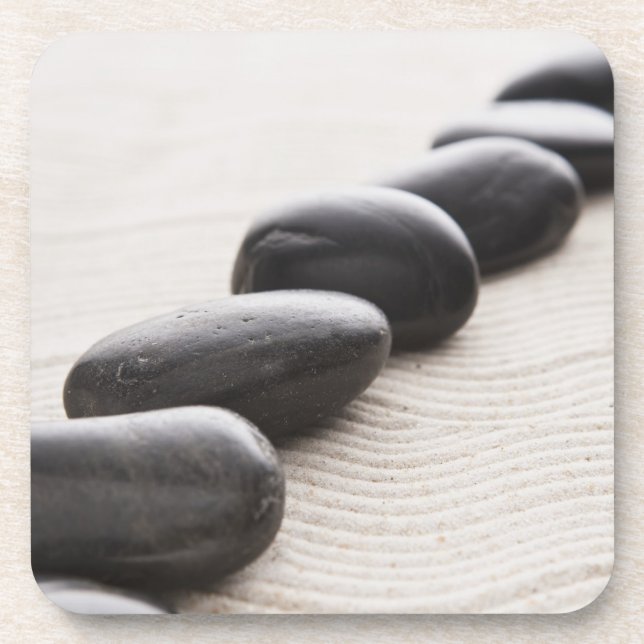 Rocks on sand beverage coaster (Front)