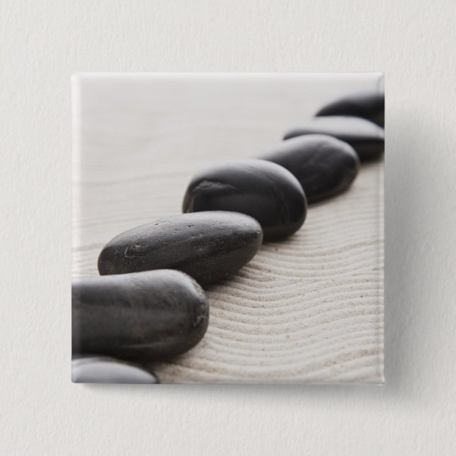 Rocks on sand pinback button (Front)