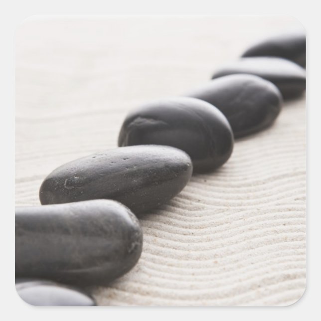 Rocks on sand square sticker (Front)