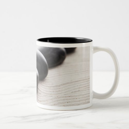 Rocks on sand Two_Tone coffee mug