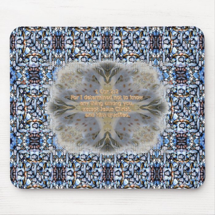 Rocks pattern cross Christian bible verse Mousepads