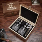 Rocks Set With Carraway Monogram Whiskey Glass (Open)