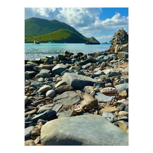 Rocks  Shells Along the Water in St Martin Photo Print
