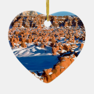 Rocks Snowcovered Goblin Valley Utah Ceramic Ornament