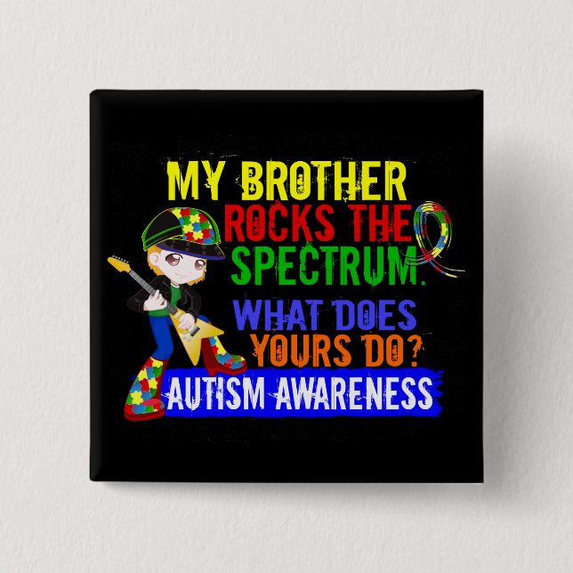 Rocks Spectrum Autism Pinback Button (Front)