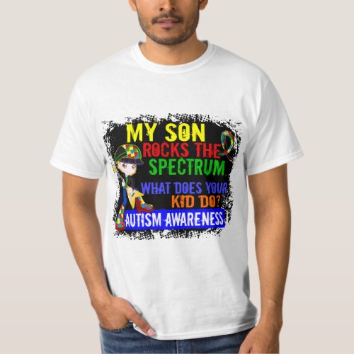 Rocks Spectrum Autism Son T_Shirt