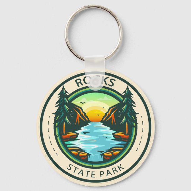 Rocks State Park Maryland Badge  Keychain (Front)