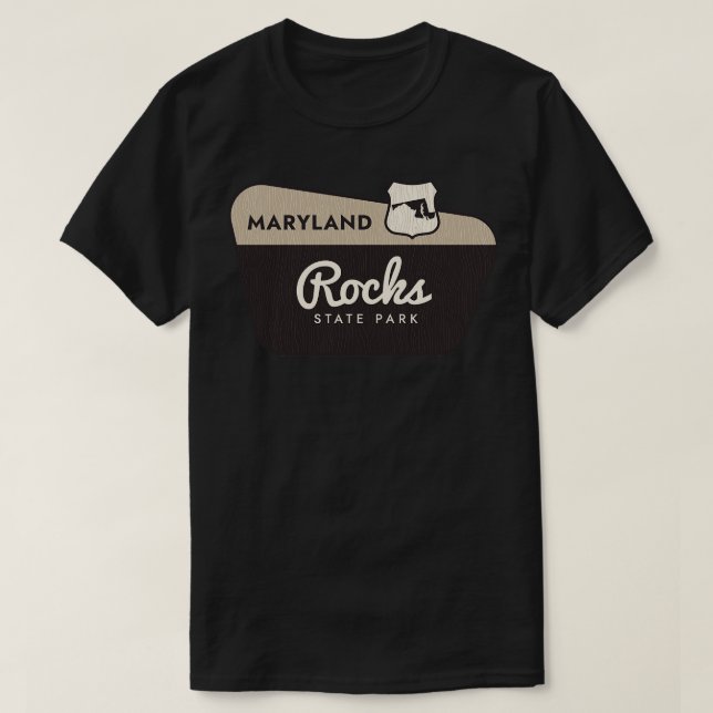 Rocks State Park Maryland Welcome Sign T-Shirt (Design Front)