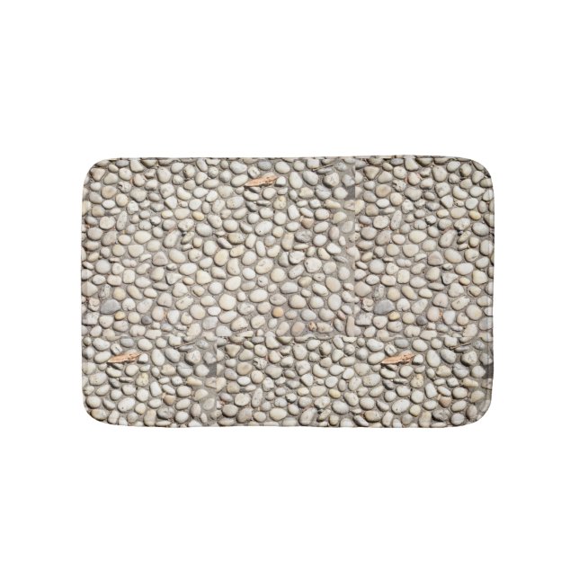 Rocks Stones Cobblestone Pathway Nature Photograph Bath Mat (Front)