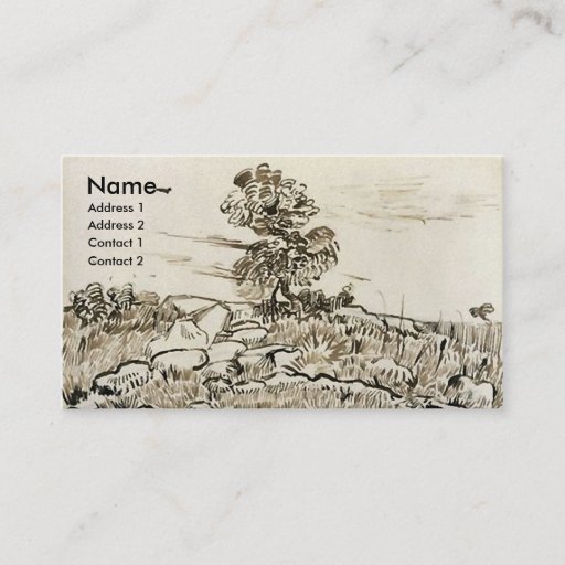 Customizable Rocks with Oak Tree, Vincent van Gogh Business Cards