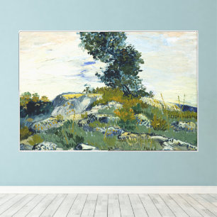 Rocks with Oak Tree, Van Gogh Oil Painting Canvas Print