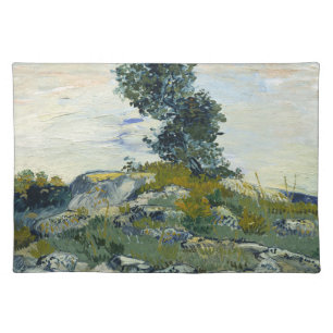 Rocks with Oak Tree, Van Gogh Oil Painting Cloth Placemat