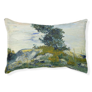 Rocks with Oak Tree, Van Gogh Oil Painting Pet Bed
