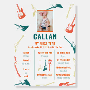 Rockstar 1st Birthday Milestone Foam Board