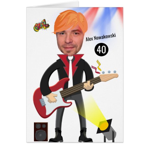 Rockstar 40th Mens Birthday Guitar Funk Funny Joke