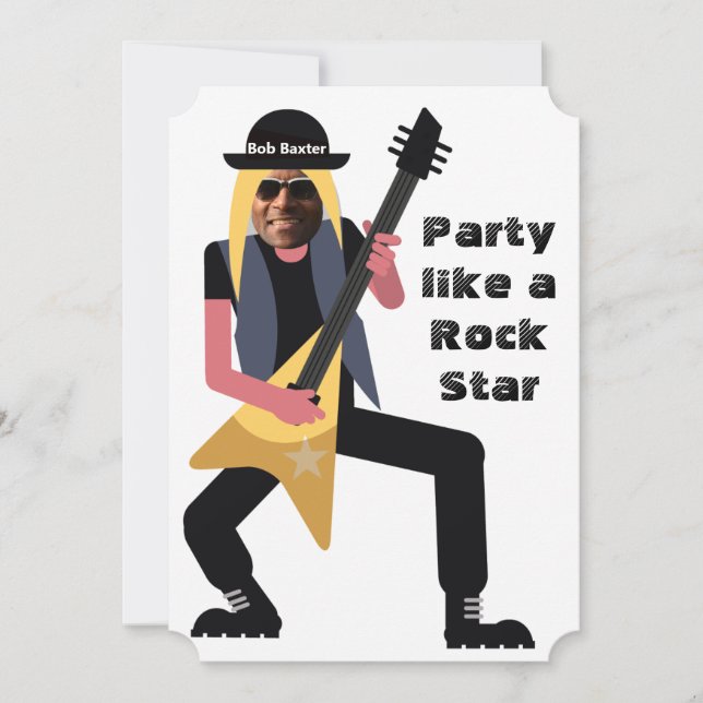 🎸🤣 Rockstar  50th Men's Birthday Funny Joke Invitation (Front)