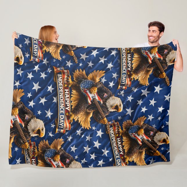 Rockstar American Eagle, happy Independence Day la Fleece Blanket (In Situ)