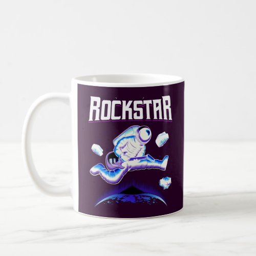 Rockstar astronaut playing guitar in space coffee  coffee mug