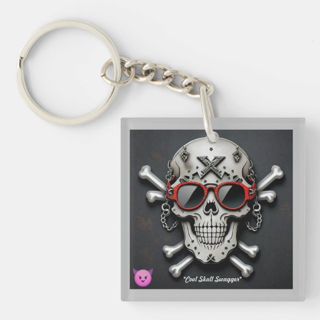 "Rockstar Attitude Graphic" Keychain (Front)