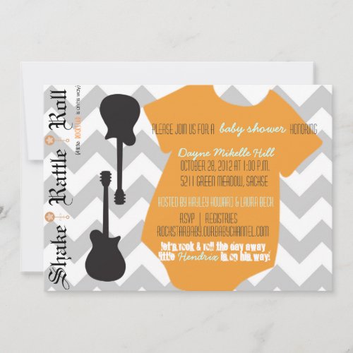 Rockstar Baby Shower Announcement