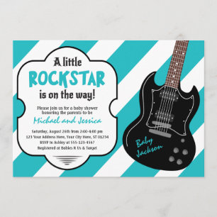Rockstar Baby Shower Invitation Rock a Bye Baby