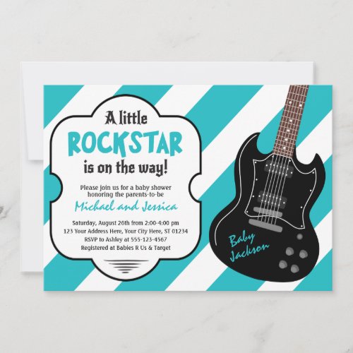 Rockstar Baby Shower Invitation  Rock a Bye Baby