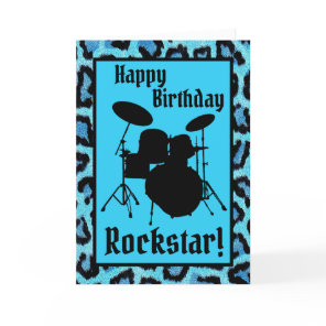 Rockstar Birthday Card Drummer Musician Drums Rock