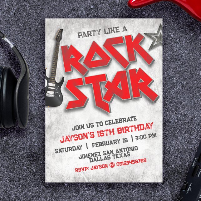 Rockstar Birthday Invitation (Creator Uploaded)