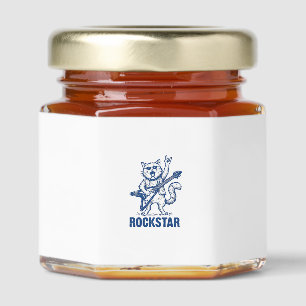 Rockstar Cat Guitar Vintage Engraving Shirt Design Honey Jar Favors
