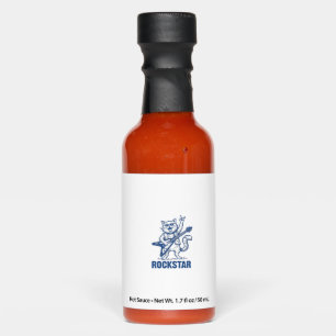Rockstar Cat Guitar Vintage Engraving Shirt Design Hot Sauces