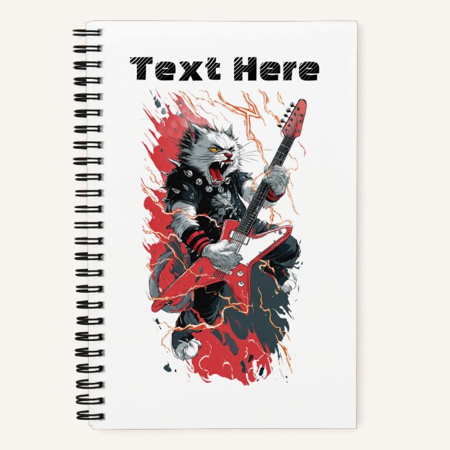 Rockstar Cat Notebook (Front)