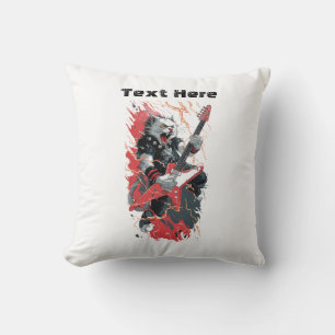 Rockstar Cat Throw Pillow